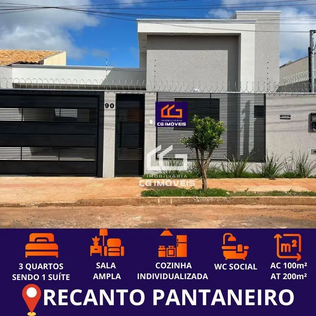 Foto 1 de Casa com 3 quartos à venda, 200m2 em Recanto Pantaneiro, Campo Grande - MS