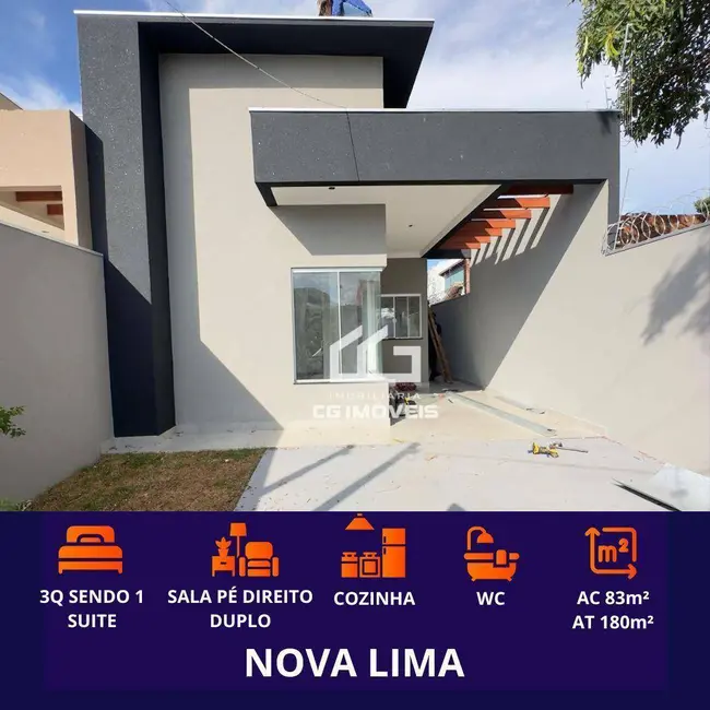 Foto 1 de Casa com 3 quartos à venda, 180m2 em Nova Lima, Campo Grande - MS