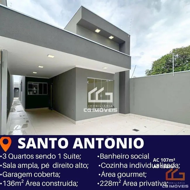 Foto 1 de Casa com 3 quartos à venda, 228m2 em Santo Antônio, Campo Grande - MS