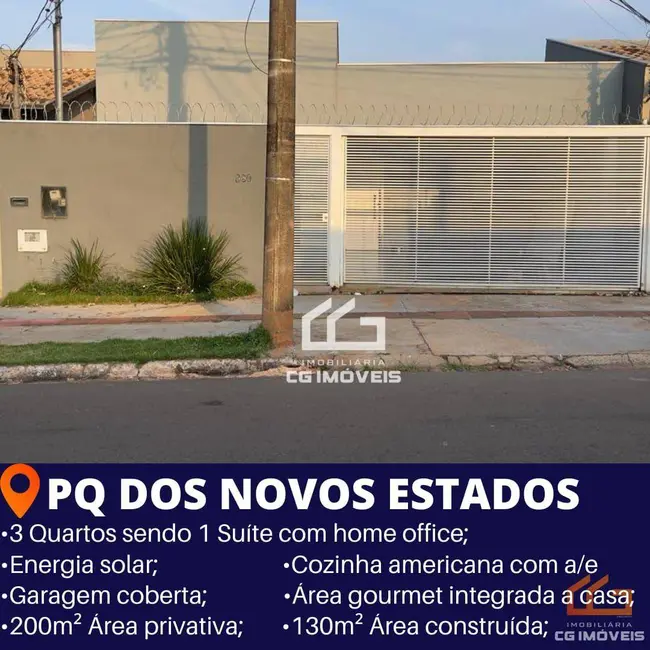 Casa com 3 quartos à venda, 200m2 em Parque dos Novos Estados, Campo Grande - MS - imagem 1 Foto 1 de Casa com 3 quartos à venda, 200m2 em Parque dos Novos Estados, Campo Grande - MS