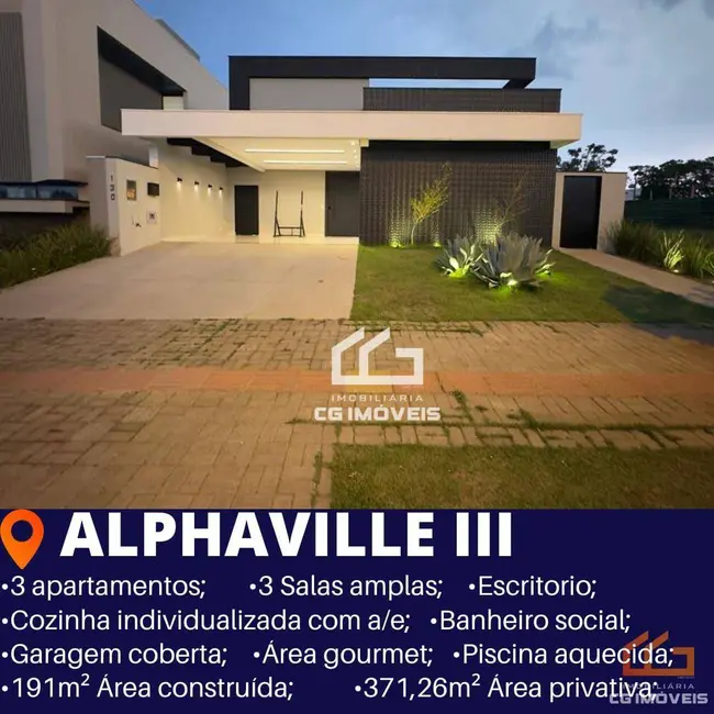 Foto 1 de Casa de Condomínio com 3 quartos à venda, 371m2 em Campo Grande - MS