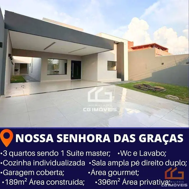 Foto 1 de Casa com 3 quartos à venda, 396m2 em Vila Nossa Senhora das Graças, Campo Grande - MS