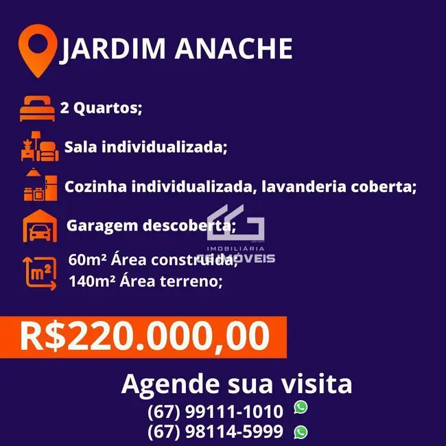 Casa com 2 quartos à venda, 140m2 em Jardim Anache, Campo Grande - MS - imagem 9 Foto 9 de Casa com 2 quartos à venda, 140m2 em Jardim Anache, Campo Grande - MS