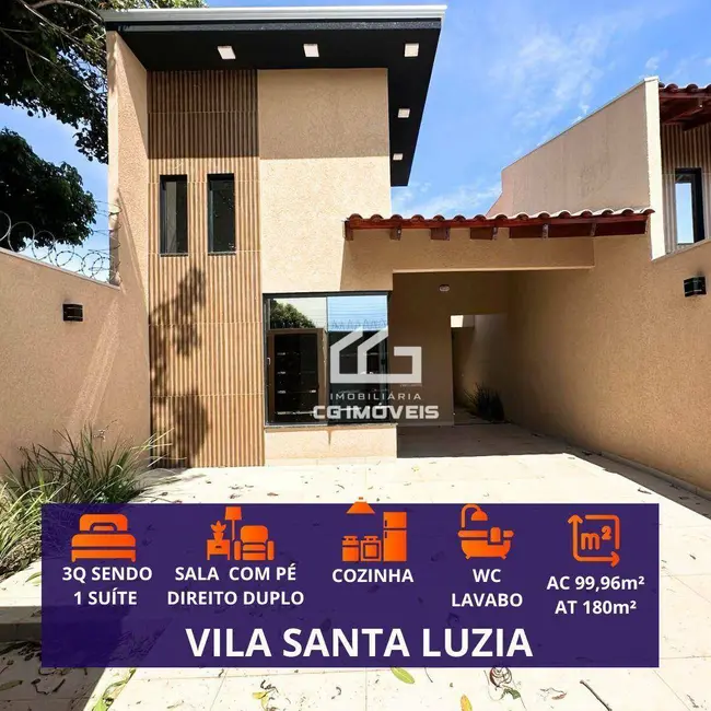 Foto 1 de Casa com 3 quartos à venda, 180m2 em Vila Santa Luzia, Campo Grande - MS