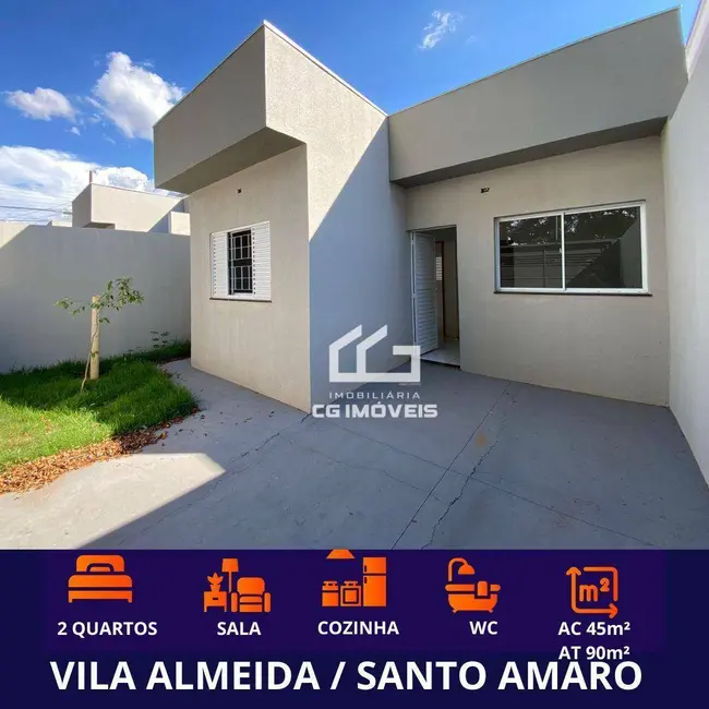 Foto 1 de Casa com 2 quartos à venda, 90m2 em Vila Santo Amaro, Campo Grande - MS