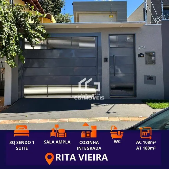 Foto 1 de Casa com 3 quartos à venda, 180m2 em Rita Vieira, Campo Grande - MS