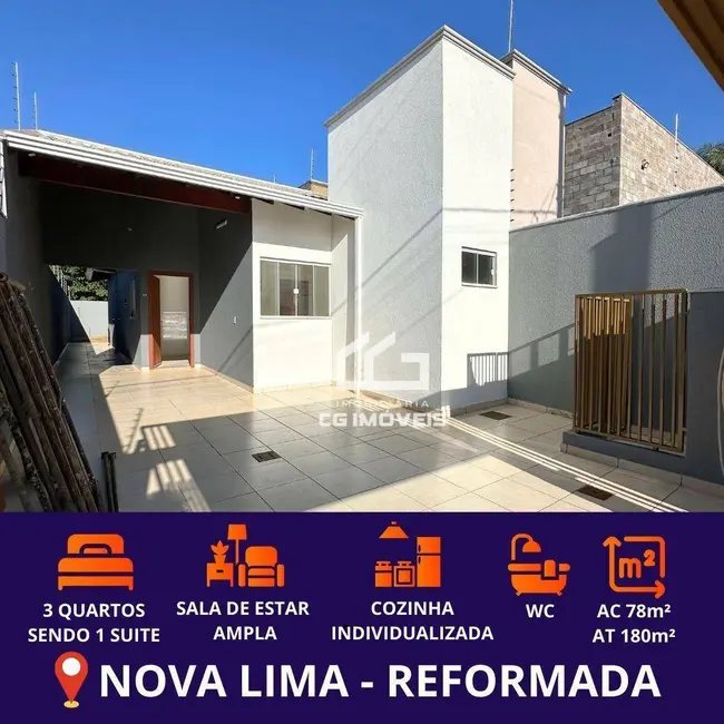 Casa com 3 quartos à venda, 180m2 em Nova Lima, Campo Grande - MS - imagem 1 Foto 1 de Casa com 3 quartos à venda, 180m2 em Nova Lima, Campo Grande - MS