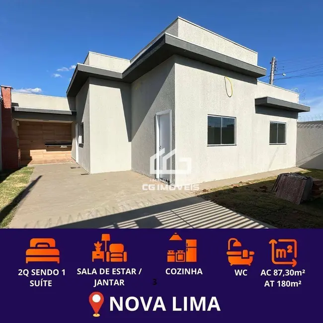 Foto 1 de Casa com 2 quartos à venda, 180m2 em Nova Lima, Campo Grande - MS
