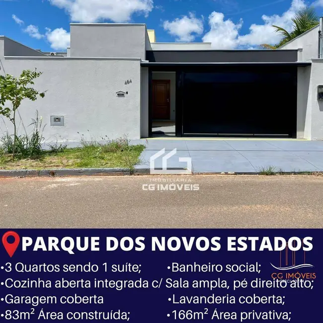 Casa com 3 quartos à venda, 166m2 em Parque dos Novos Estados, Campo Grande - MS - imagem 1 Foto 1 de Casa com 3 quartos à venda, 166m2 em Parque dos Novos Estados, Campo Grande - MS