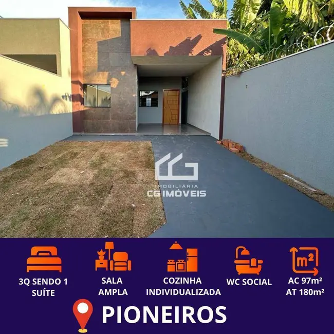 Foto 1 de Casa com 3 quartos à venda, 97m2 em Universitário, Campo Grande - MS