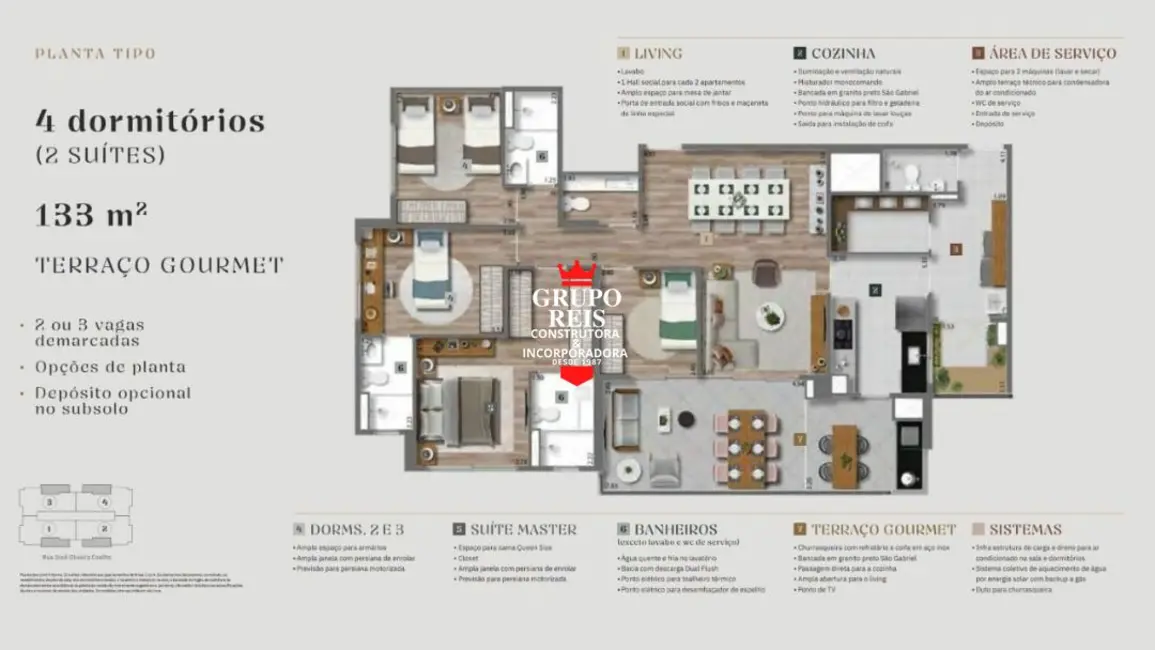 Foto 1 de Apartamento com 4 quartos à venda, 133m2 em Vila Andrade, São Paulo - SP