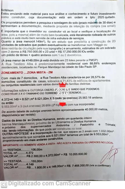 Foto 8 de Terreno / Lote à venda, 8600m2 em Parque Mandaqui, São Paulo - SP