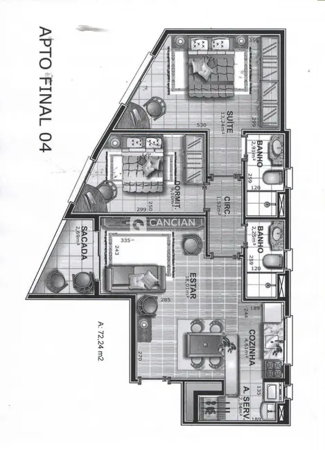 Foto 3 de Apartamento com 2 quartos à venda, 72m2 em Centro, Santa Maria - RS