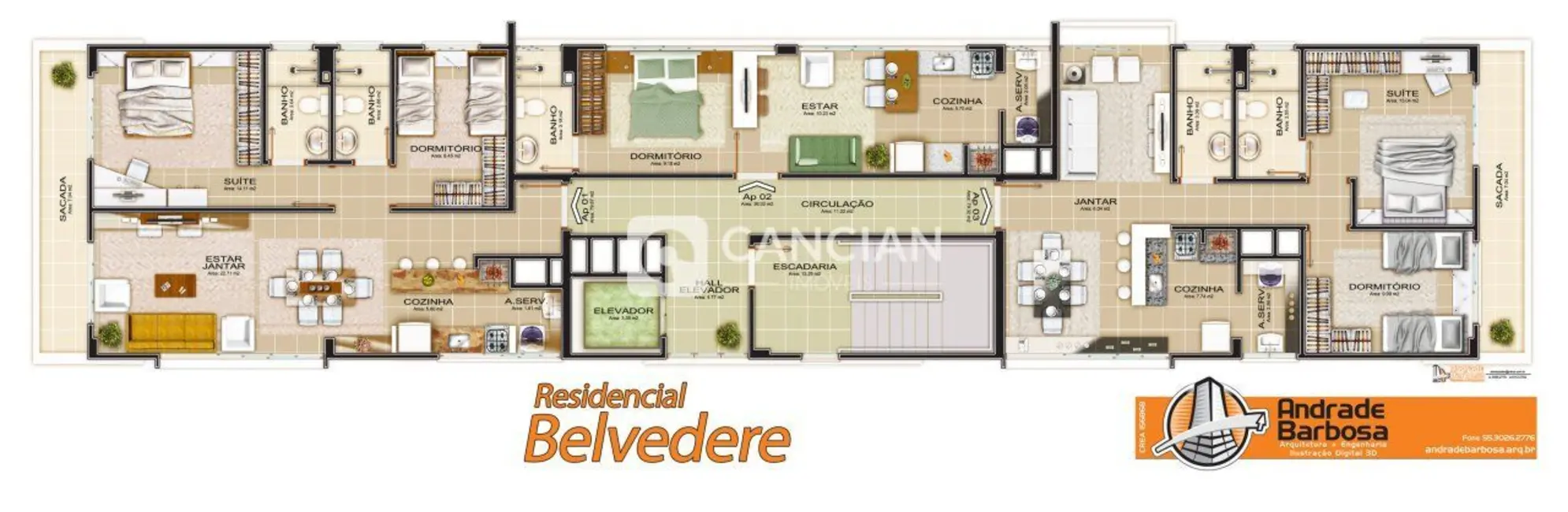 Foto 4 de Apartamento com 1 quarto à venda, 36m2 em Nossa Senhora de Lourdes, Santa Maria - RS