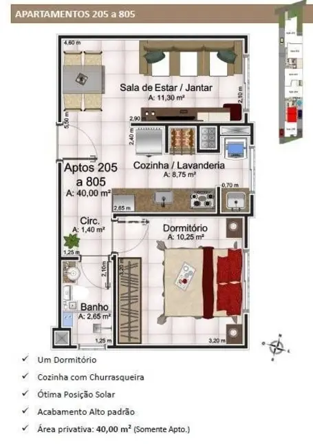 Foto 4 de Apartamento com 1 quarto à venda, 39m2 em Nossa Senhora Medianeira, Santa Maria - RS