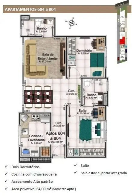 Foto 6 de Apartamento com 2 quartos à venda, 55m2 em Nossa Senhora Medianeira, Santa Maria - RS