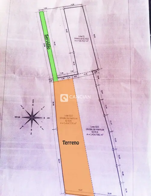 Foto 1 de Terreno / Lote à venda, 1089m2 em Santa Maria - RS