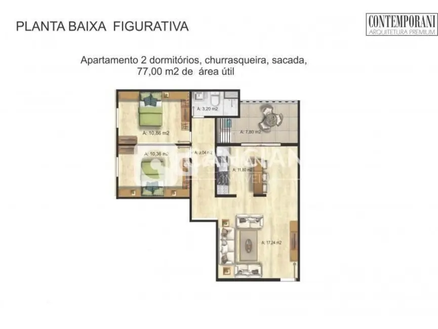 Foto 3 de Apartamento com 2 quartos à venda, 77m2 em Centro, Santa Maria - RS
