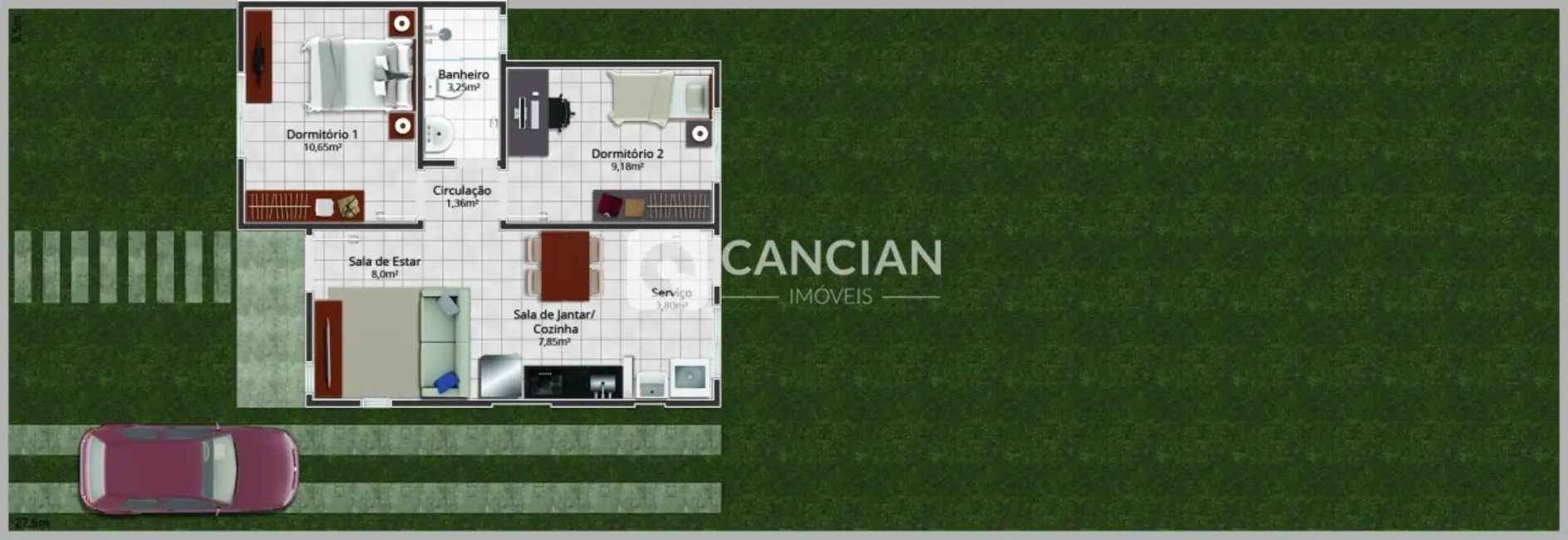 Foto 4 de Terreno / Lote com 2 quartos à venda, 261m2 em Diácono João Luiz Pozzobon, Santa Maria - RS