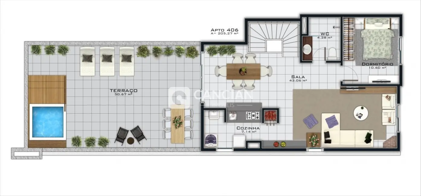 Cobertura com 3 quartos à venda, 205m2 em Nossa Senhora de Fátima, Santa Maria - RS - imagem 3 Foto 3 de Cobertura com 3 quartos à venda, 205m2 em Nossa Senhora de Fátima, Santa Maria - RS