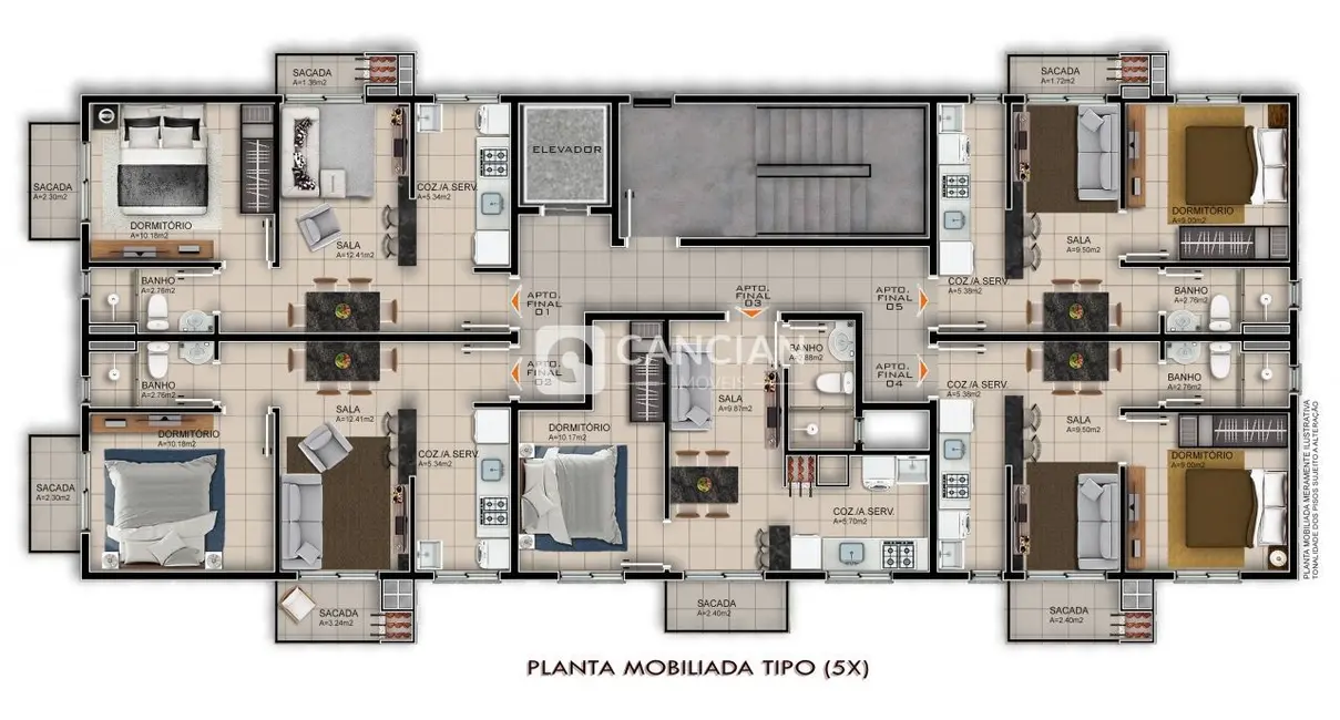 Foto 2 de Apartamento com 1 quarto à venda, 34m2 em Camobi, Santa Maria - RS