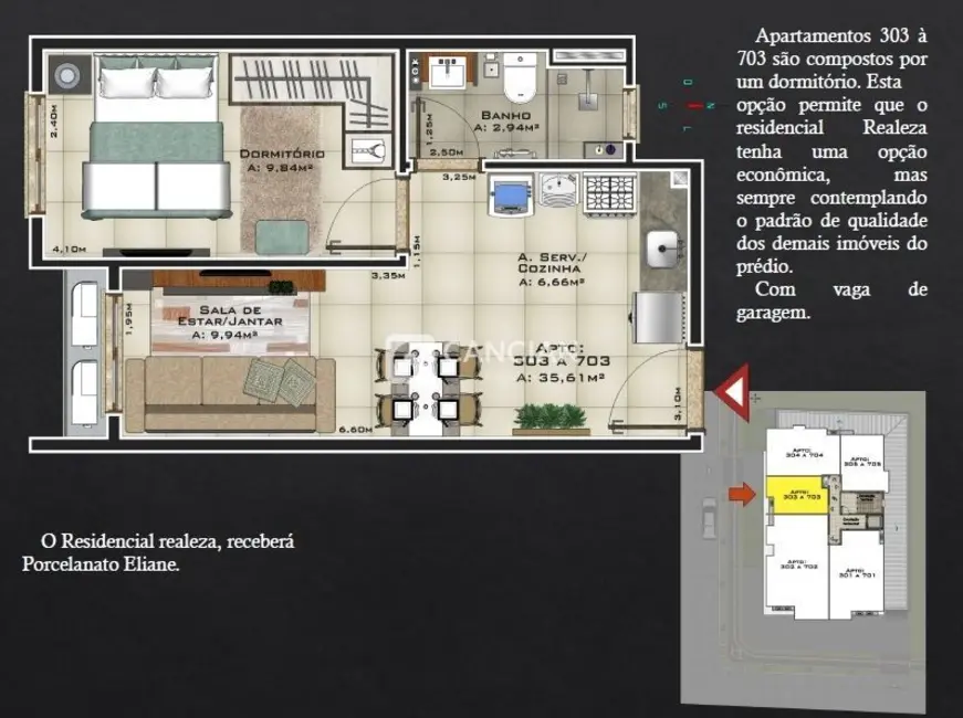 Foto 3 de Apartamento com 1 quarto à venda, 42m2 em Camobi, Santa Maria - RS