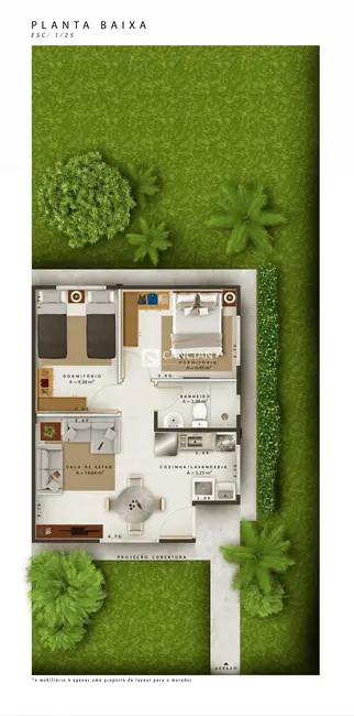 Casa com 2 quartos à venda, 47m2 em Diácono João Luiz Pozzobon, Santa Maria - RS - imagem 6 Foto 6 de Casa com 2 quartos à venda, 47m2 em Diácono João Luiz Pozzobon, Santa Maria - RS