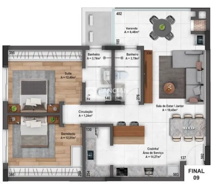 Foto 2 de Apartamento com 2 quartos à venda, 89m2 em Nossa Senhora do Rosário, Santa Maria - RS