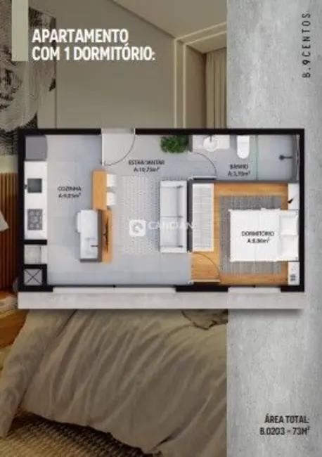 Foto 4 de Apartamento com 2 quartos à venda, 38m2 em Centro, Santa Maria - RS