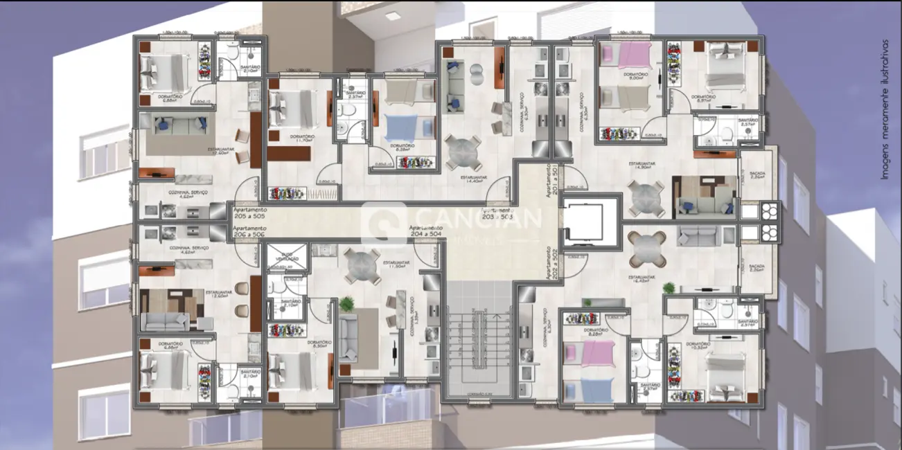 Foto 8 de Apartamento com 2 quartos à venda, 60m2 em Camobi, Santa Maria - RS