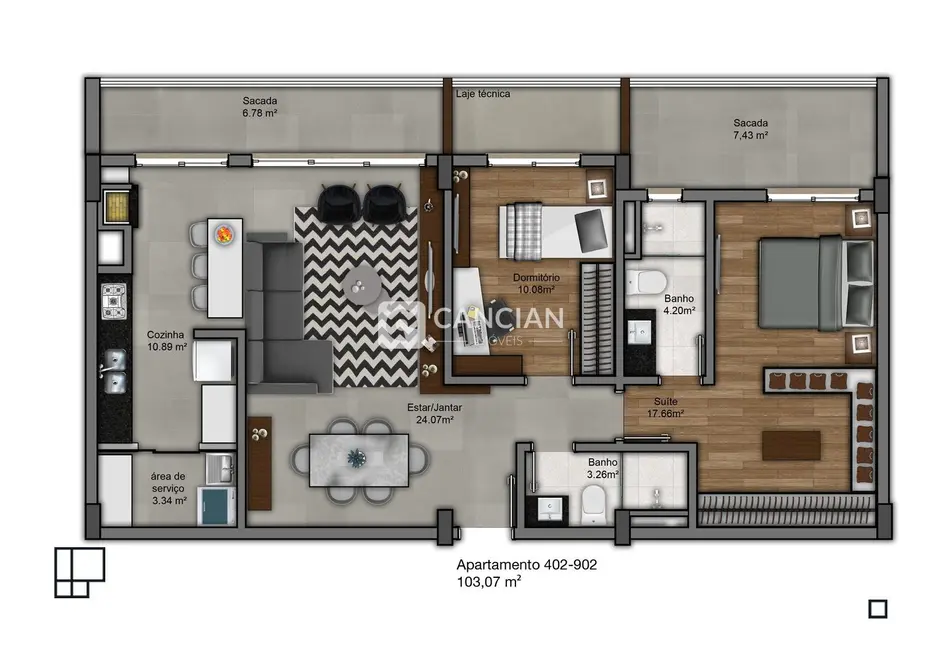 Foto 3 de Apartamento com 2 quartos à venda, 103m2 em Nossa Senhora de Lourdes, Santa Maria - RS