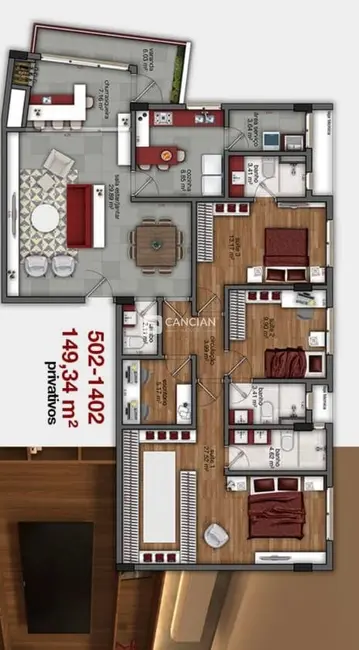 Foto 9 de Apartamento com 3 quartos à venda, 149m2 em Nossa Senhora Medianeira, Santa Maria - RS