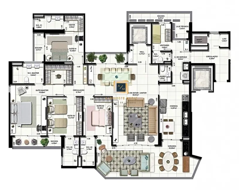 Apartamento com 4 quartos à venda, 231m2 em Meireles, Fortaleza - CE - imagem 5 Foto 5 de Apartamento com 4 quartos à venda, 231m2 em Meireles, Fortaleza - CE