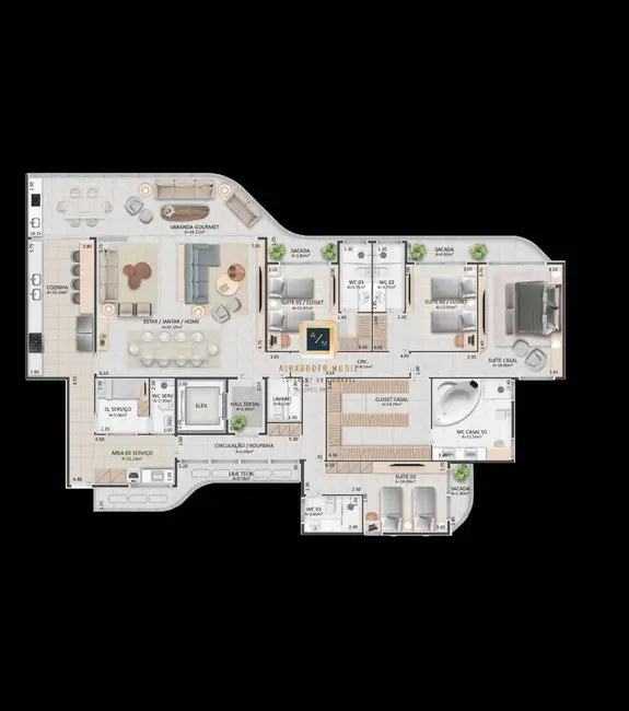 Apartamento com 4 quartos à venda, 256m2 em Meireles, Fortaleza - CE - imagem 6 Foto 6 de Apartamento com 4 quartos à venda, 256m2 em Meireles, Fortaleza - CE