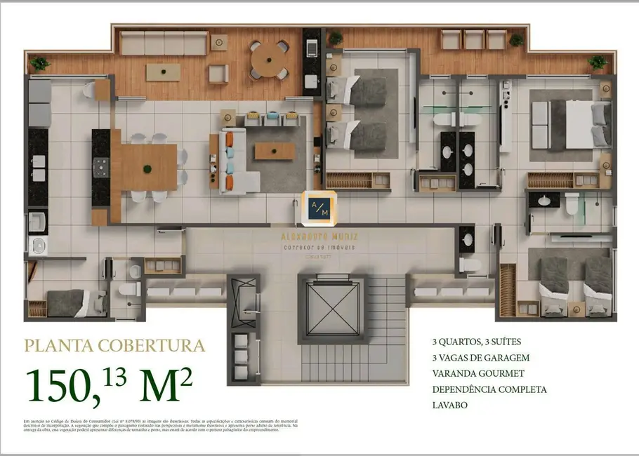 Apartamento com 3 quartos à venda, 75m2 em Aquiraz - CE - imagem 4 Foto 4 de Apartamento com 3 quartos à venda, 75m2 em Aquiraz - CE
