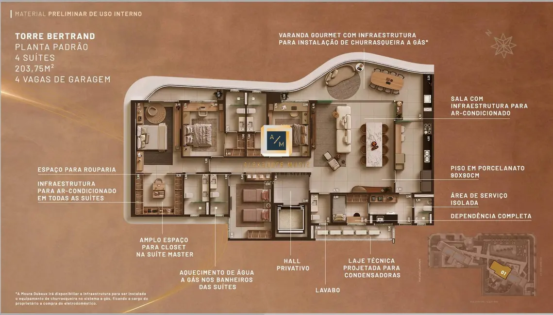 Foto 8 de Apartamento com 4 quartos à venda, 164m2 em Meireles, Fortaleza - CE