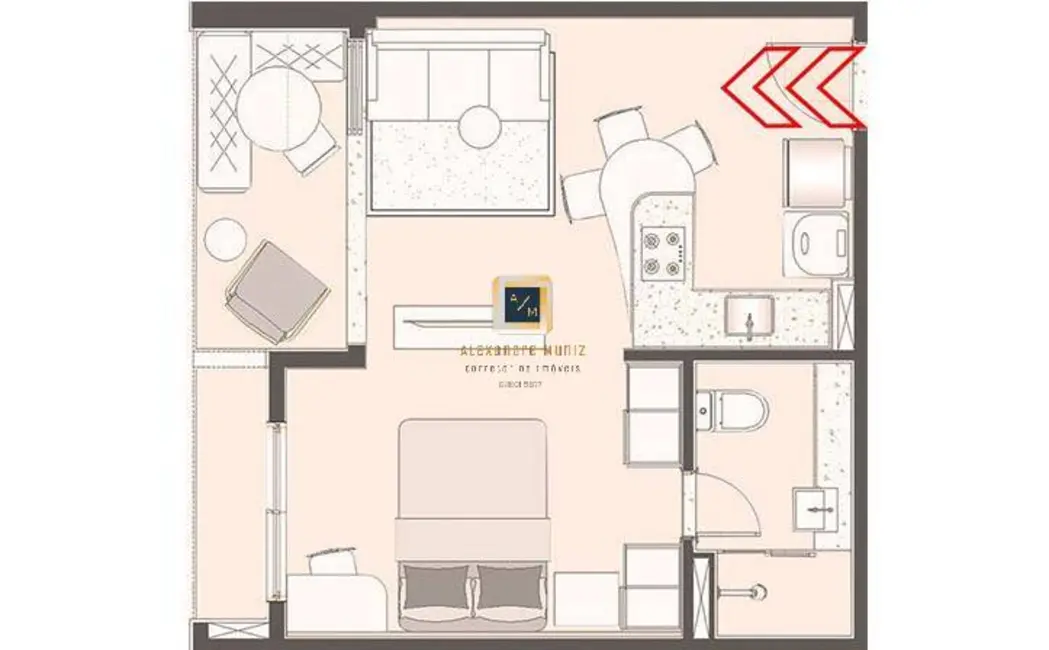 Apartamento com 1 quarto à venda, 39m2 em Meireles, Fortaleza - CE - imagem 8 Foto 8 de Apartamento com 1 quarto à venda, 39m2 em Meireles, Fortaleza - CE