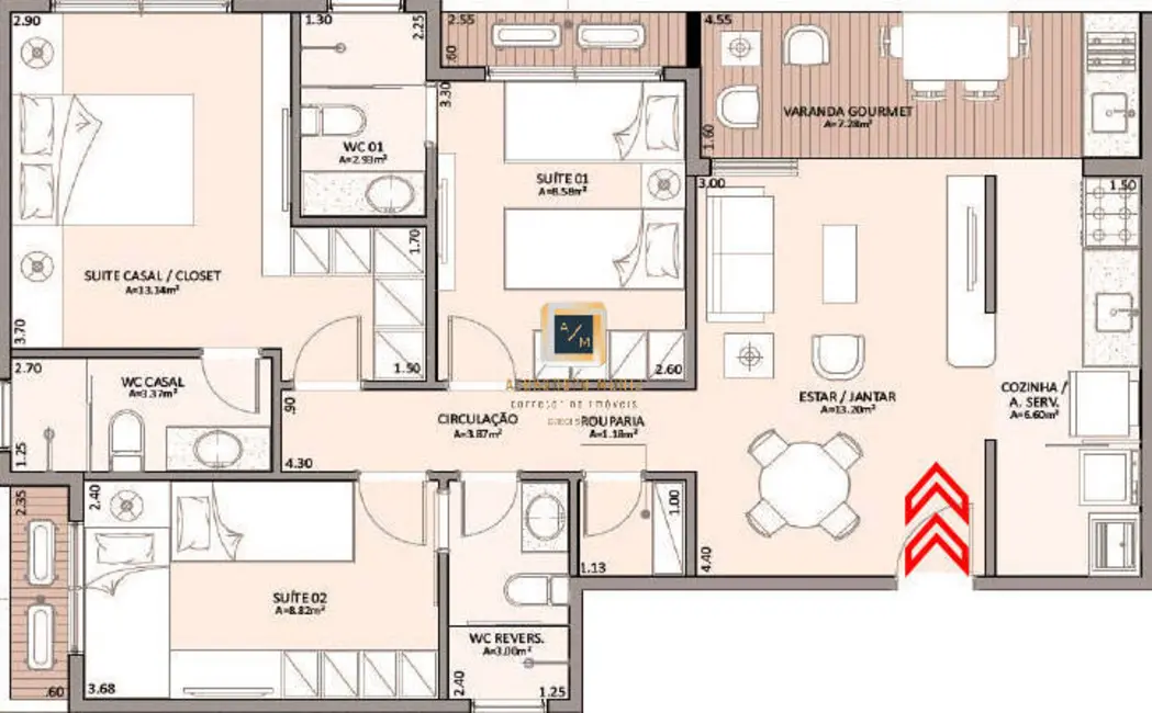 Apartamento com 1 quarto à venda, 39m2 em Meireles, Fortaleza - CE - imagem 6 Foto 6 de Apartamento com 1 quarto à venda, 39m2 em Meireles, Fortaleza - CE