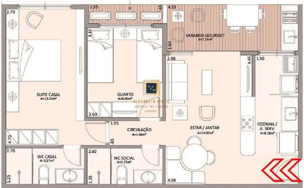 Apartamento com 1 quarto à venda, 39m2 em Meireles, Fortaleza - CE - imagem 7 Foto 7 de Apartamento com 1 quarto à venda, 39m2 em Meireles, Fortaleza - CE