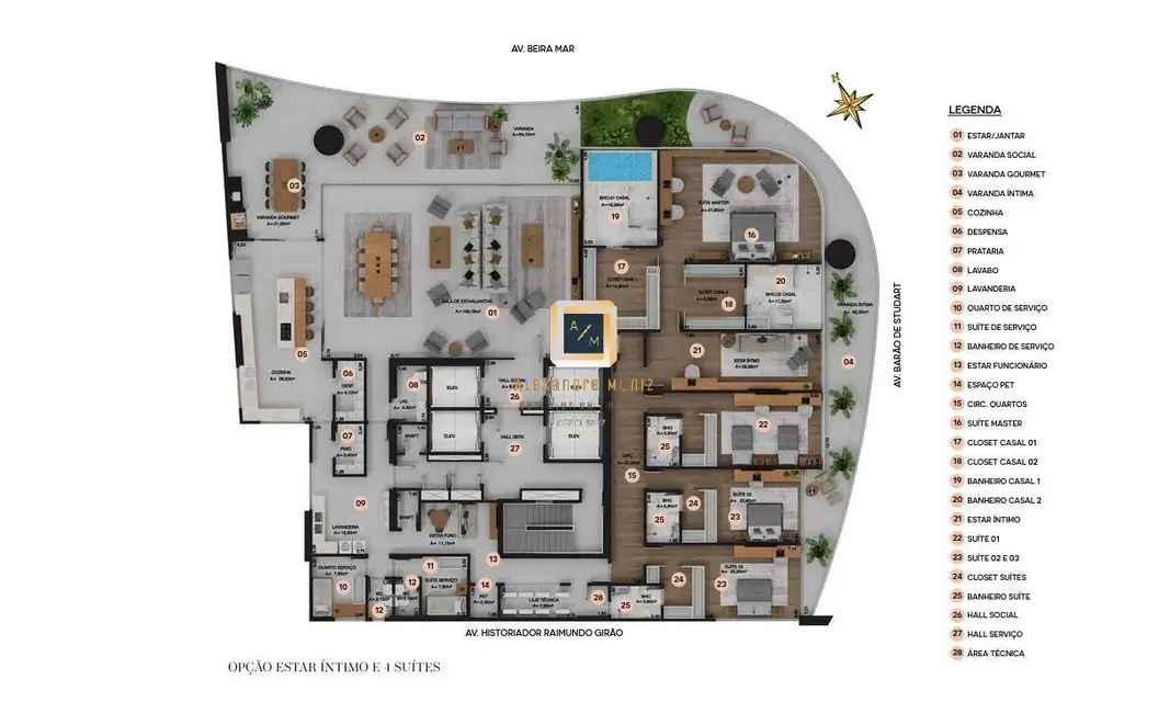 Apartamento com 5 quartos à venda, 660m2 em Meireles, Fortaleza - CE - imagem 7 Foto 7 de Apartamento com 5 quartos à venda, 660m2 em Meireles, Fortaleza - CE