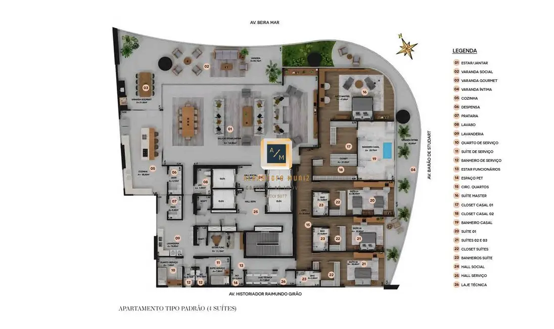 Apartamento com 5 quartos à venda, 660m2 em Meireles, Fortaleza - CE - imagem 8 Foto 8 de Apartamento com 5 quartos à venda, 660m2 em Meireles, Fortaleza - CE