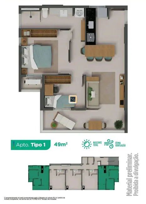 Apartamento com 1 quarto à venda, 34m2 em Parquelândia, Fortaleza - CE - imagem 7 Foto 7 de Apartamento com 1 quarto à venda, 34m2 em Parquelândia, Fortaleza - CE