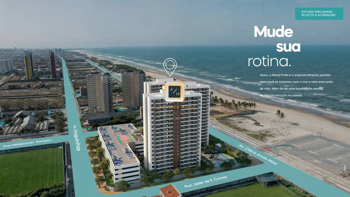 Foto 1 de Apartamento com 2 quartos à venda, 53m2 em Praia do Futuro II, Fortaleza - CE