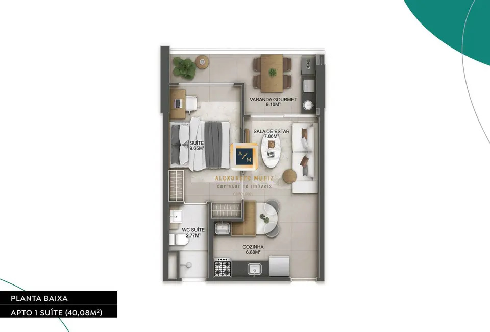 Apartamento com 1 quarto à venda, 40m2 em Aldeota, Fortaleza - CE - imagem 8 Foto 8 de Apartamento com 1 quarto à venda, 40m2 em Aldeota, Fortaleza - CE