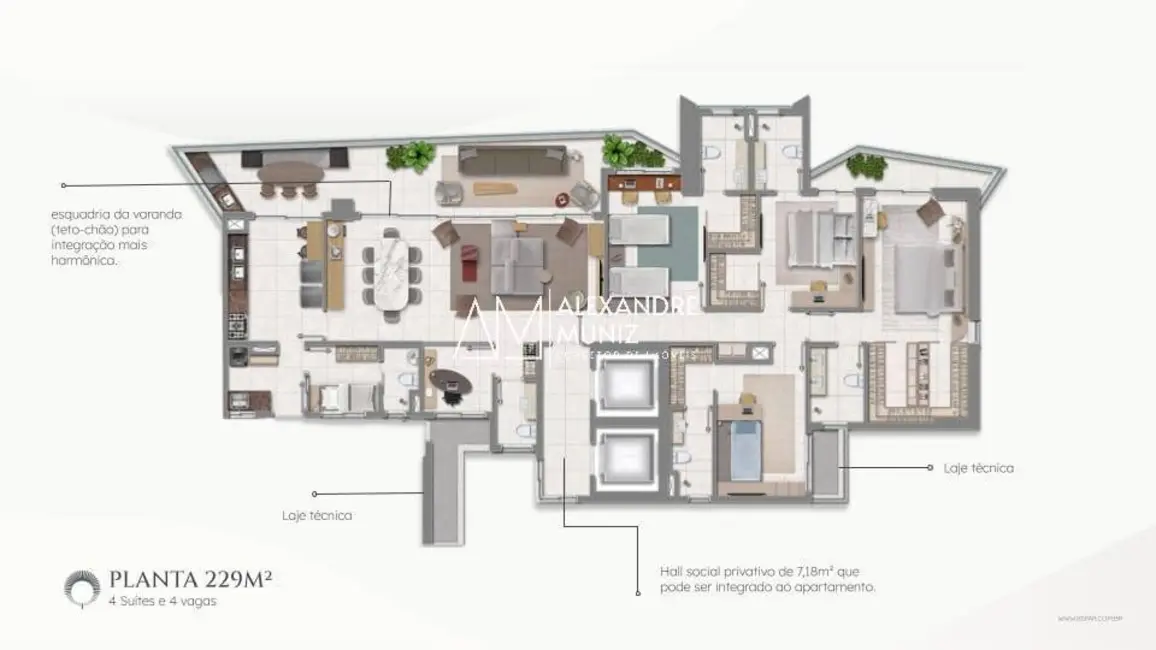 Foto 9 de Apartamento com 4 quartos à venda, 154m2 em Cocó, Fortaleza - CE