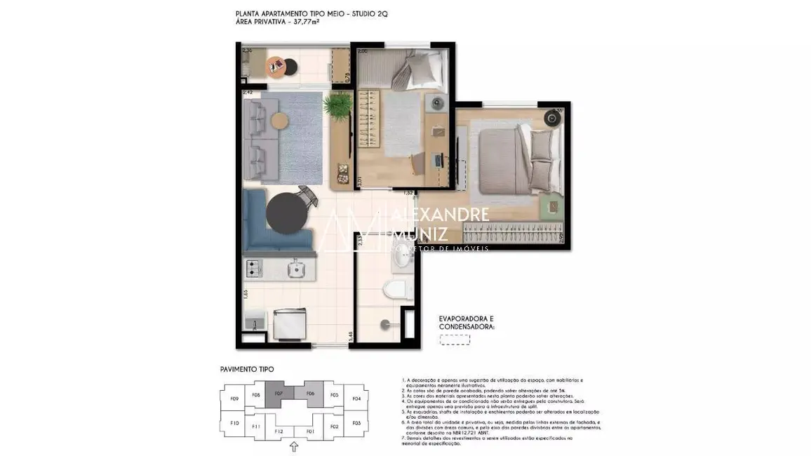 Foto 4 de Apartamento com 2 quartos à venda, 37m2 em Benfica, Fortaleza - CE