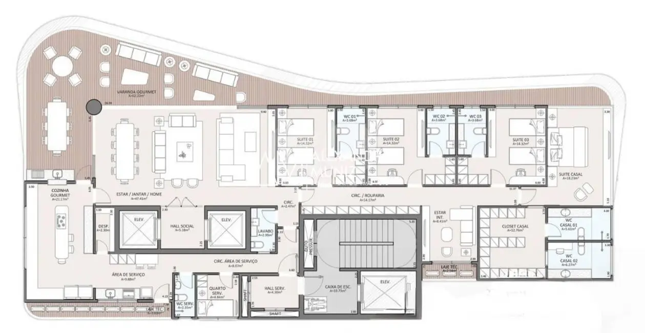 Apartamento com 4 quartos à venda, 325m2 em Edson Queiroz, Fortaleza - CE - imagem 6 Foto 6 de Apartamento com 4 quartos à venda, 325m2 em Edson Queiroz, Fortaleza - CE