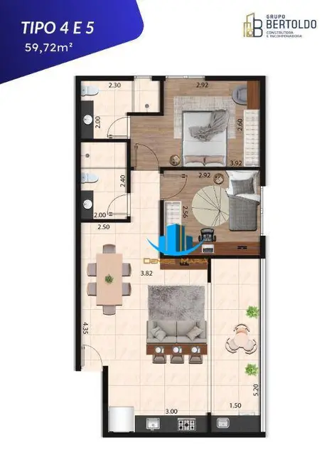 Foto 4 de Apartamento com 2 quartos à venda, 70m2 em Estuário, Santos - SP