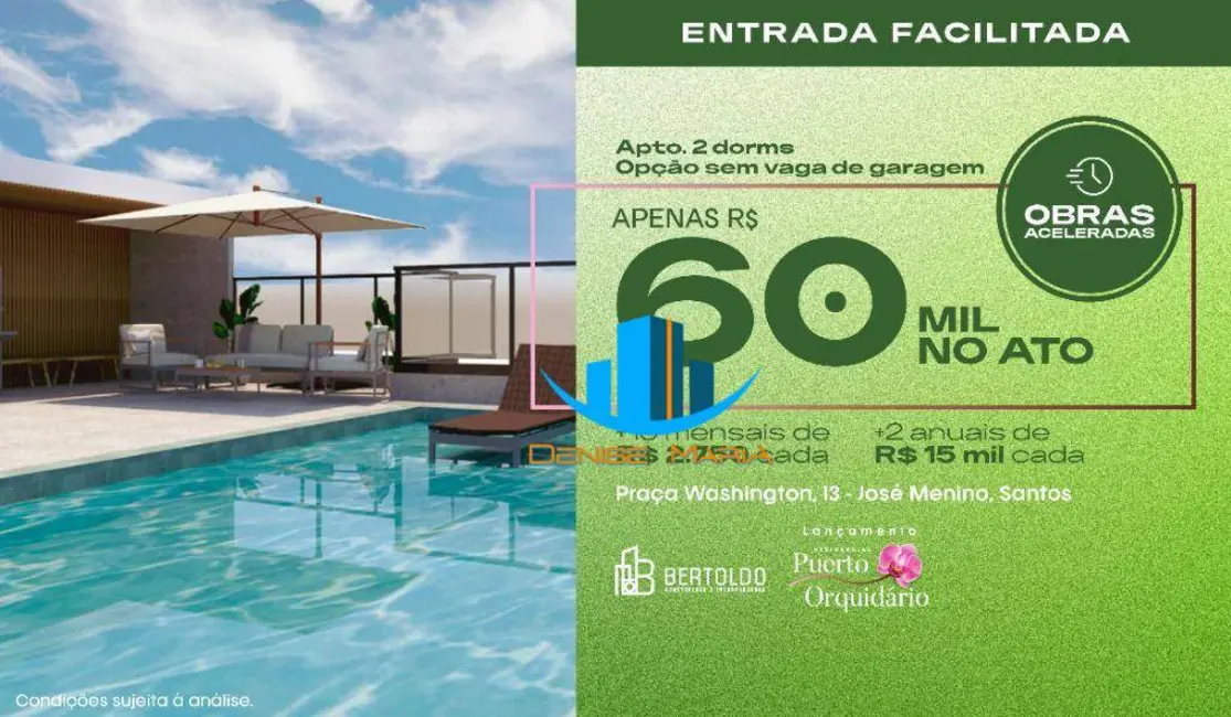 Foto 1 de Apartamento com 2 quartos à venda, 80m2 em José Menino, Santos - SP