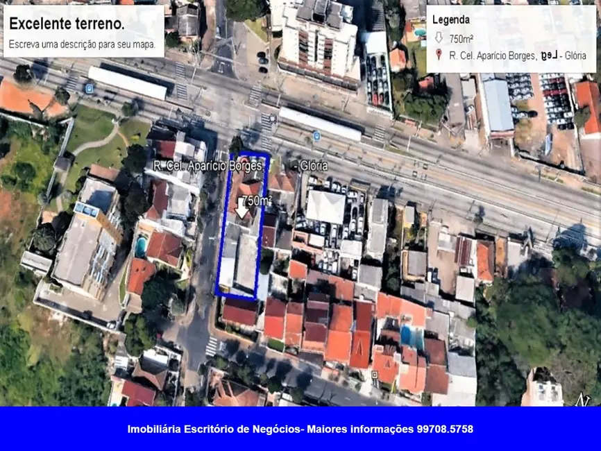 Foto 1 de Terreno / Lote à venda, 750m2 em Glória, Porto Alegre - RS